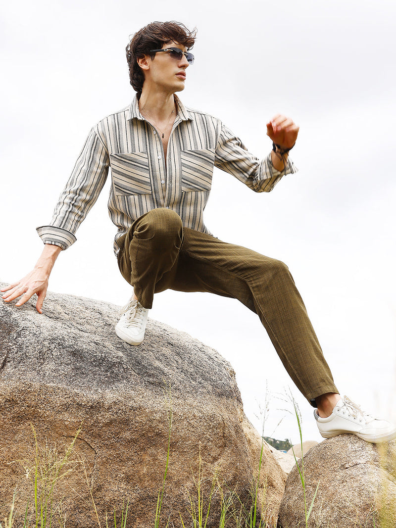 Multitrack Striped Oversized Shirt