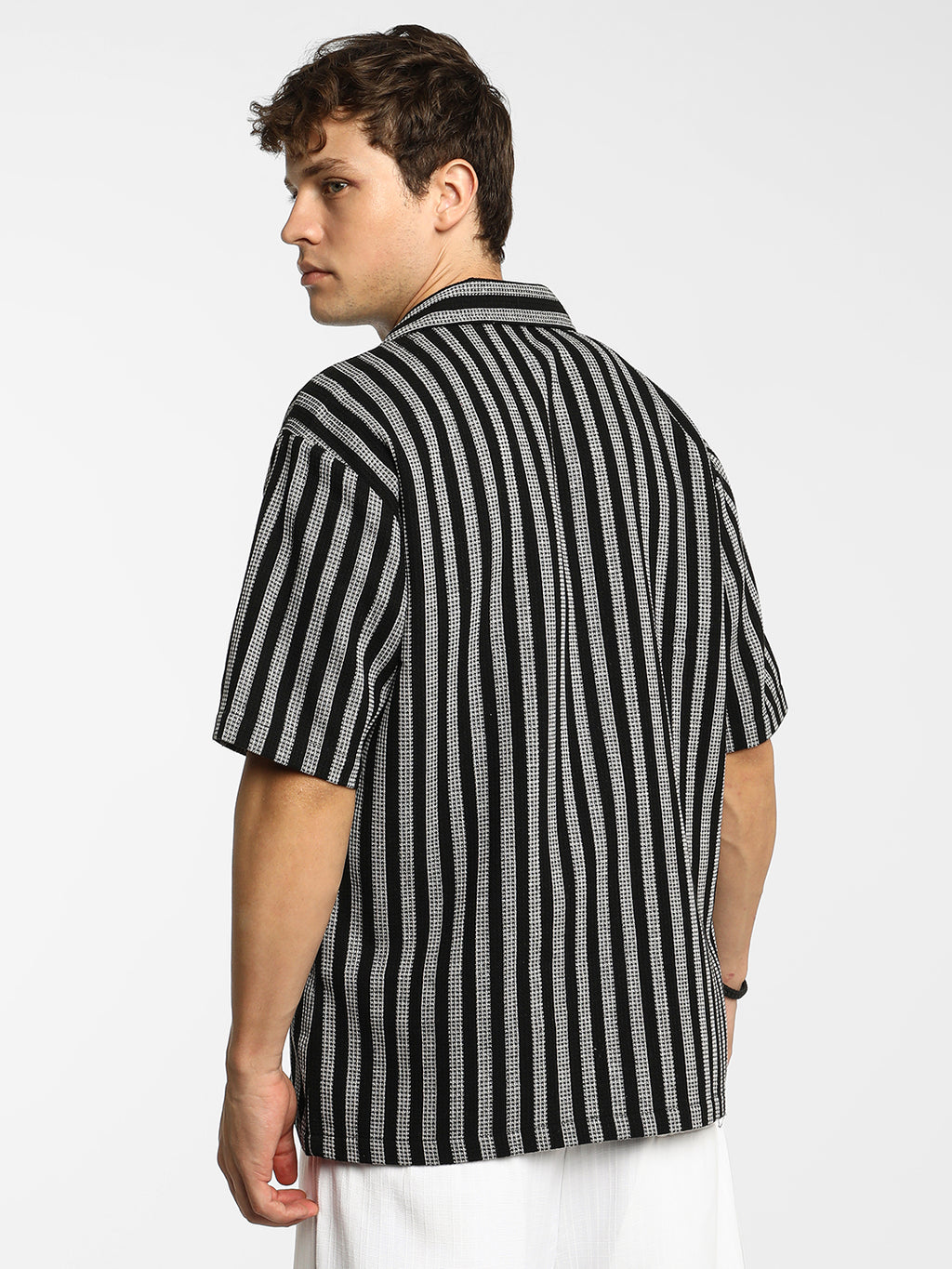 Candy Striped Knit Oversized Shirt