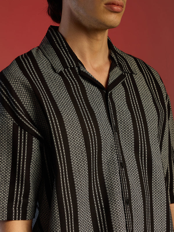 Woven Striped Oversized Shirt