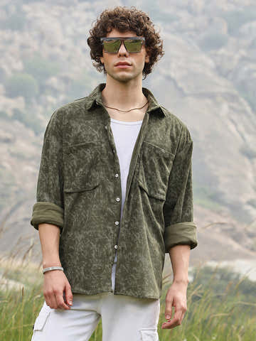 Faded Corduroy Oversized Shirt