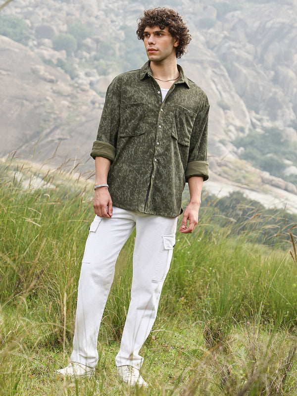 Faded Corduroy Oversized Shirt