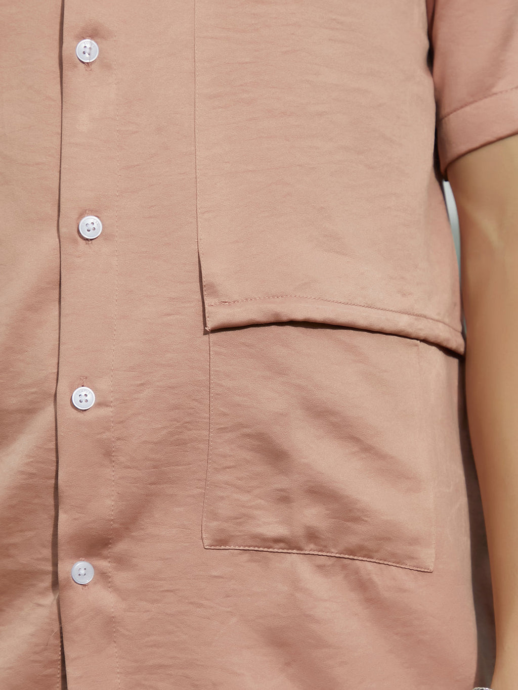 Solid Flap Oversized Shirt
