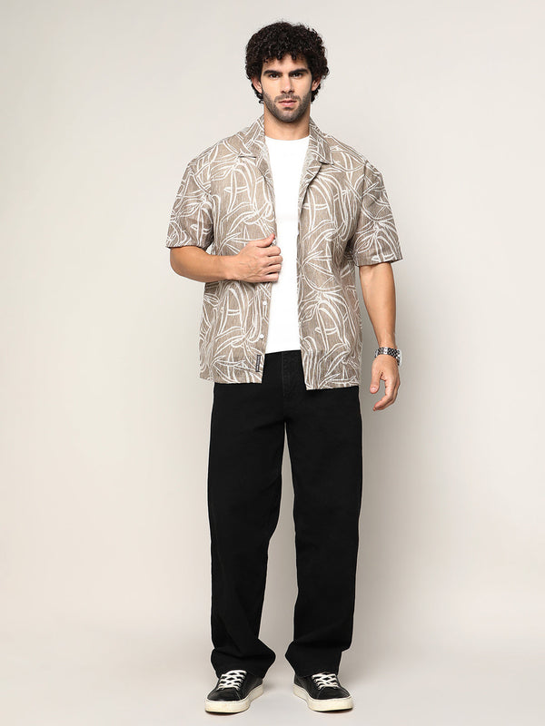 Vine-Lines Resort Oversized Shirt