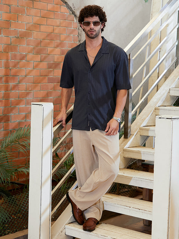 Zigzag-Helix Resort Oversized Shirt