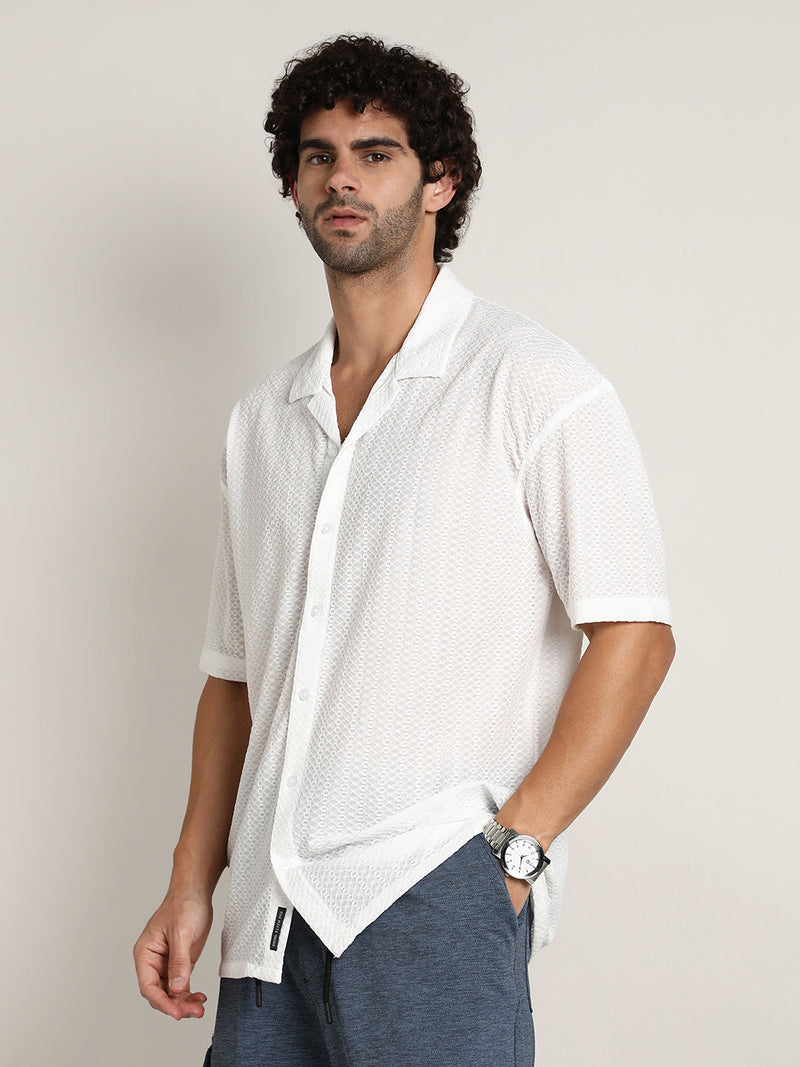 Zigzag-Helix Resort Oversized Shirt