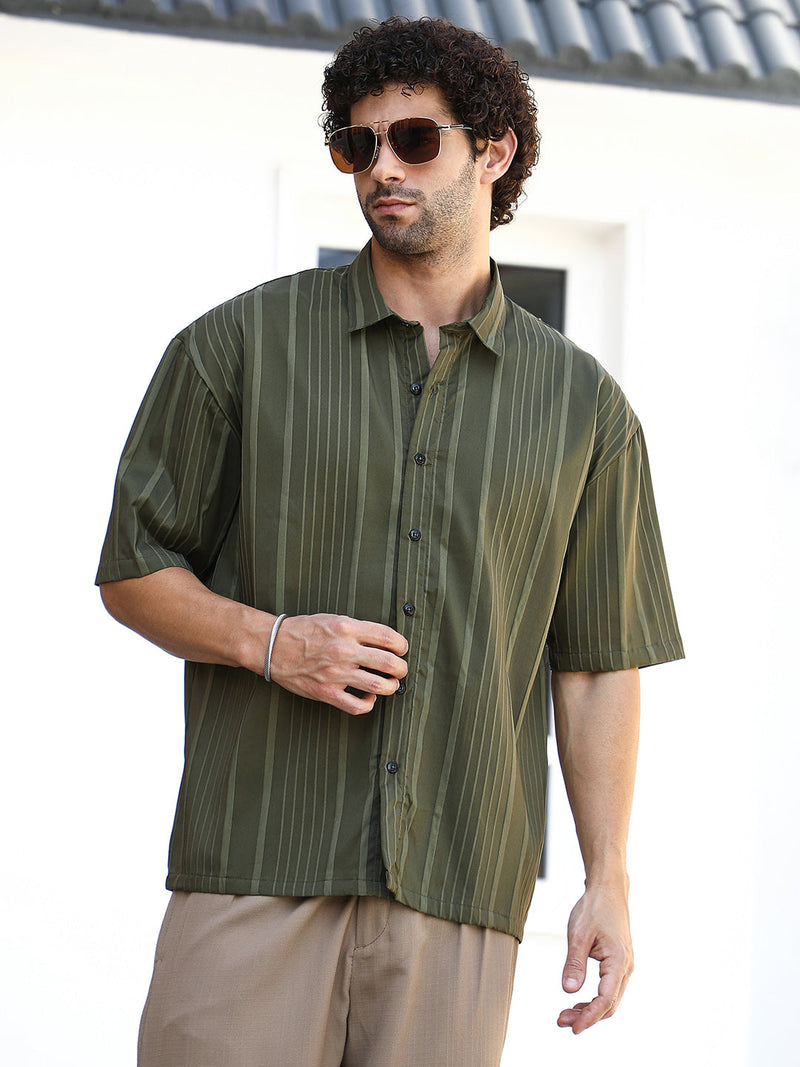 Unbalanced-Ridge Oversized Shirt