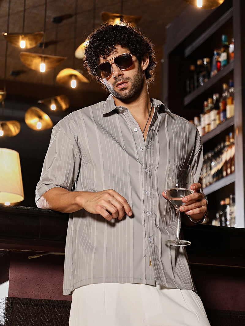 Unbalanced-Ridge Oversized Shirt