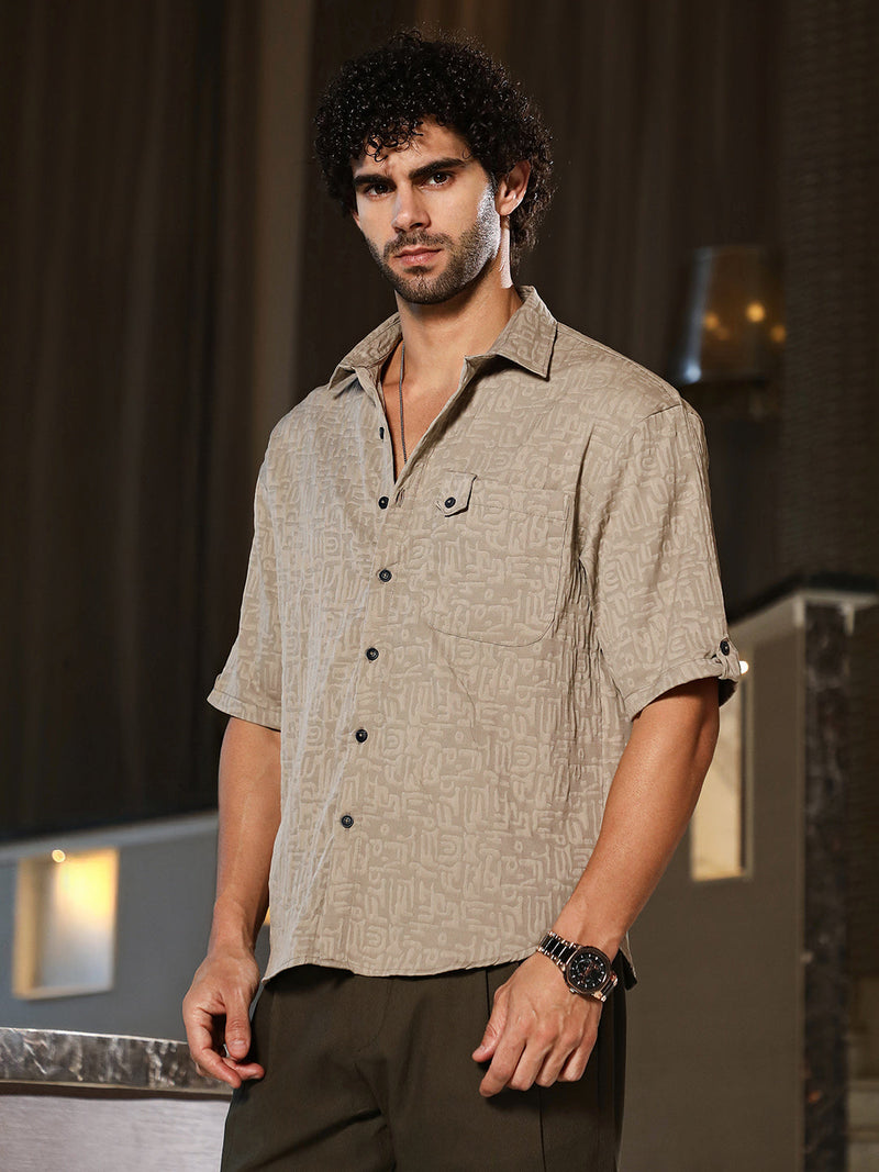 Aztec-Tactile Oversized Shirt
