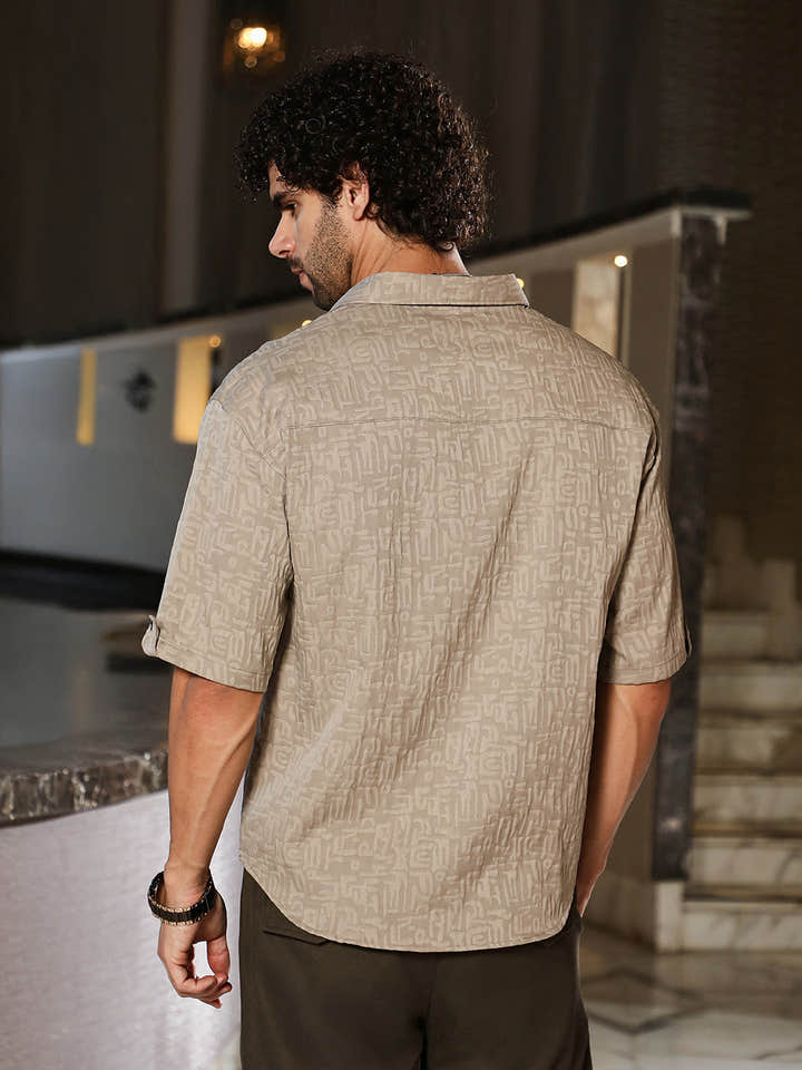 Aztec-Tactile Oversized Shirt