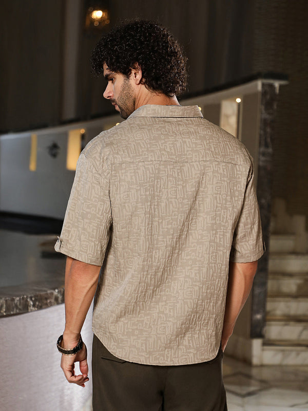 Aztec-Tactile Oversized Shirt