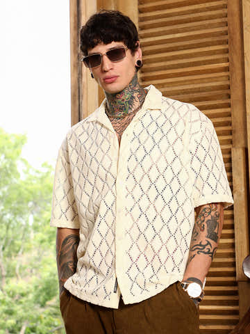 Argyle-Crochet Resort Shirt