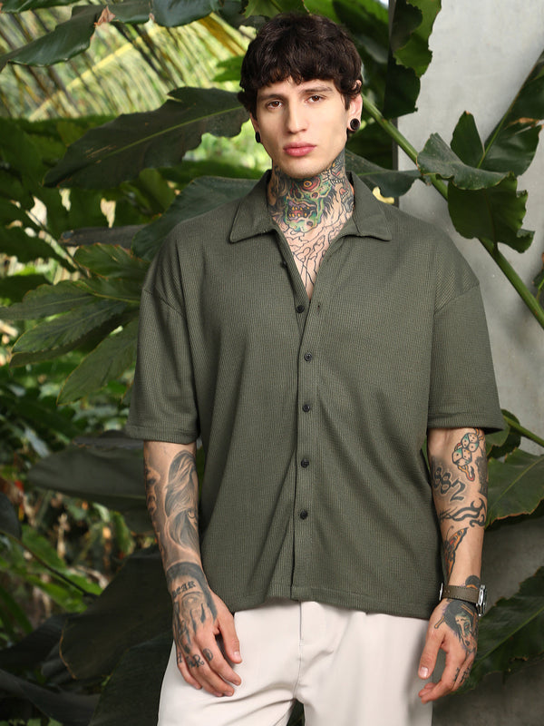 Waffle-Knit Shirt