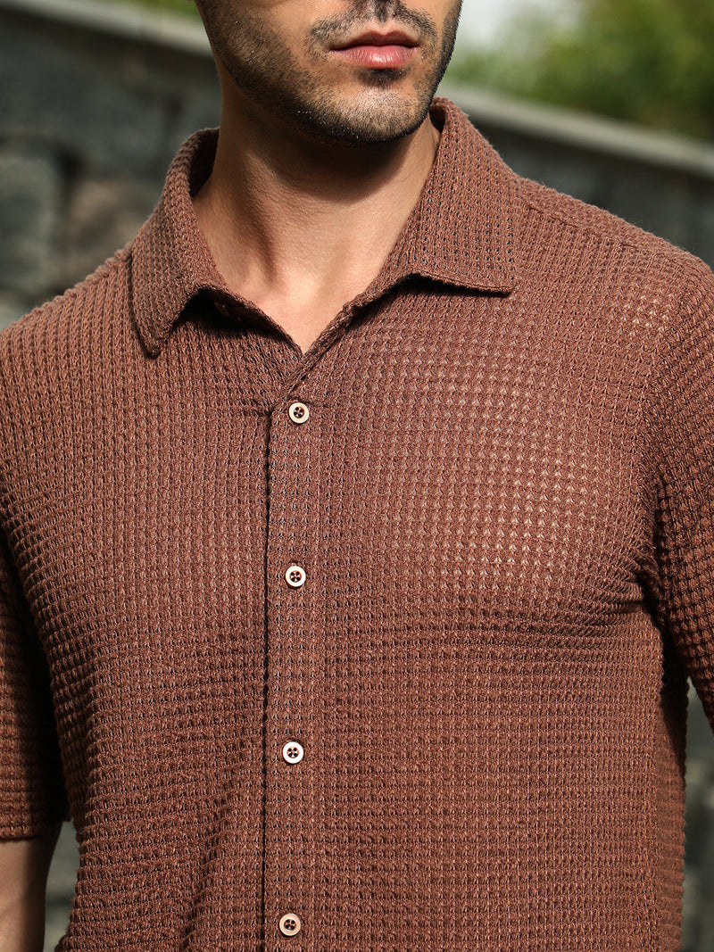 Solid-Knit Oversized Shirt