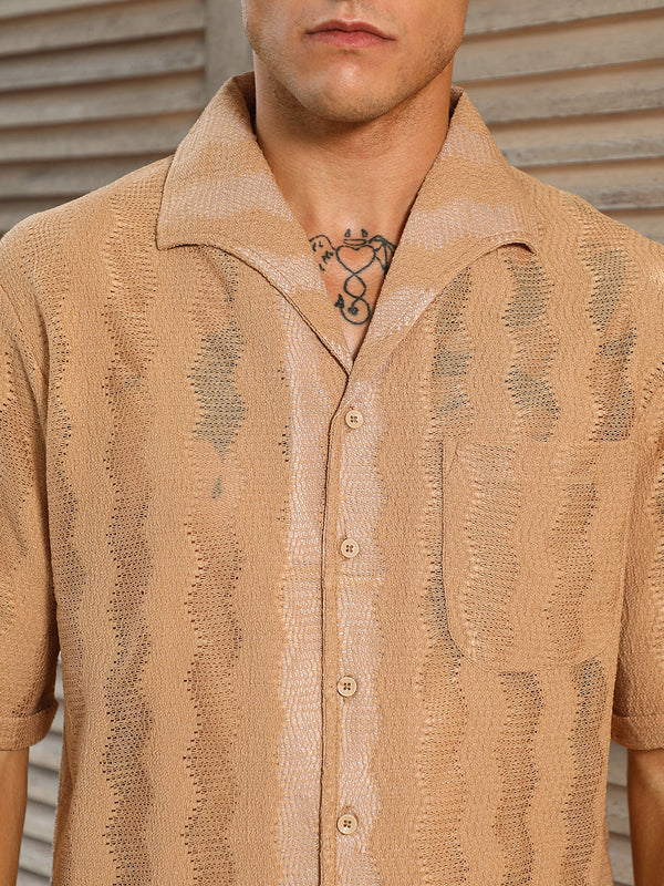 Swirl Open-Knit Shirt