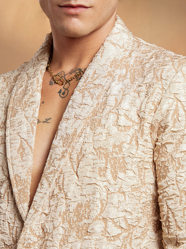 Crushed Shawl Collar Oversized Shirt