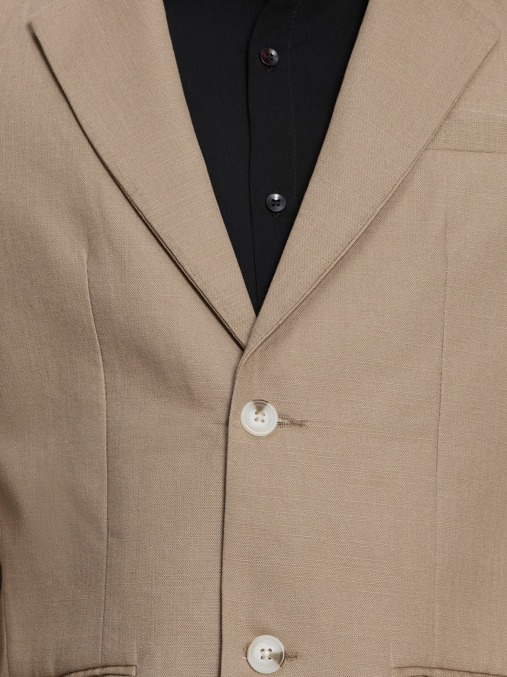 Cahoot Men's Brown Single-Breasted Half Lined Cotton Blend Double Cloth Blazer - view 7