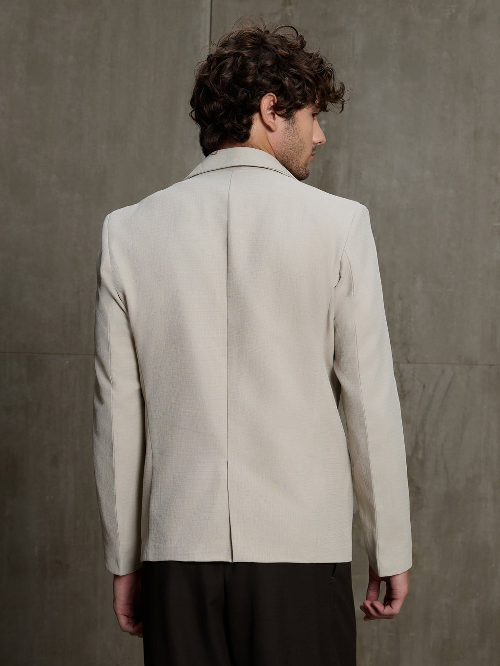 Cahoot Men's Stone Grey Single-Breasted Blazer With Double Flap Pockets - view 4