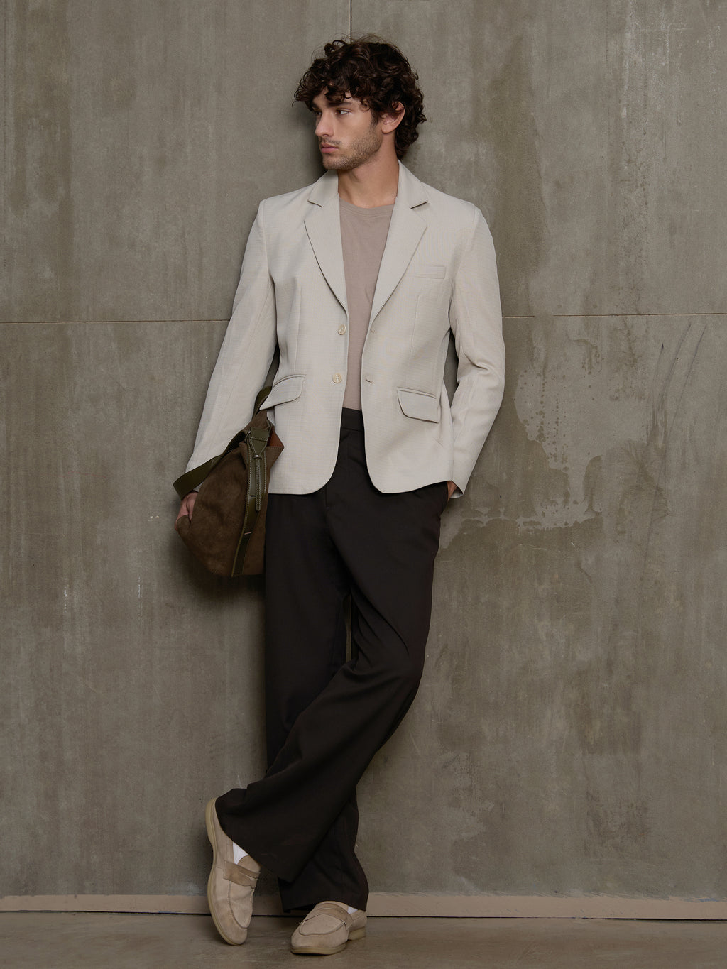 Cahoot Men's Stone Grey Single-Breasted Blazer With Double Flap Pockets - view 6
