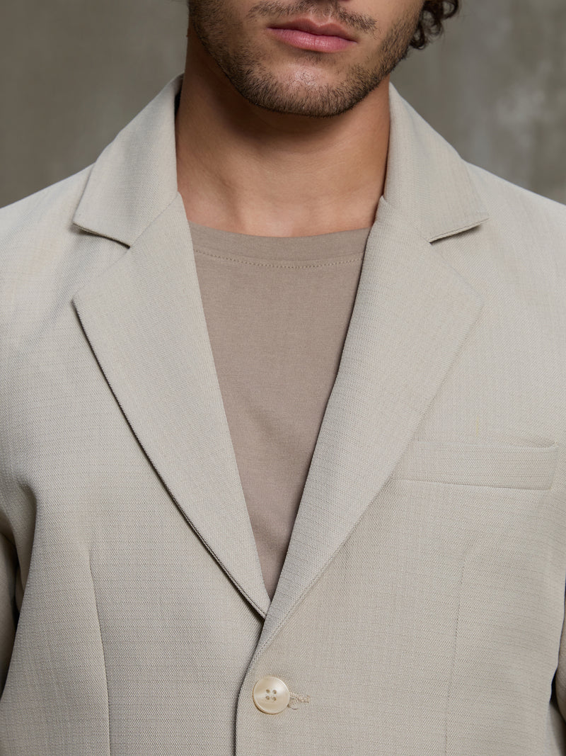 Cahoot Men's Stone Grey Single-Breasted Blazer With Double Flap Pockets - view 7