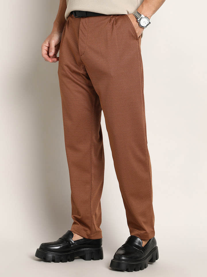 Lightweight - Micro-Check Chino Trousers