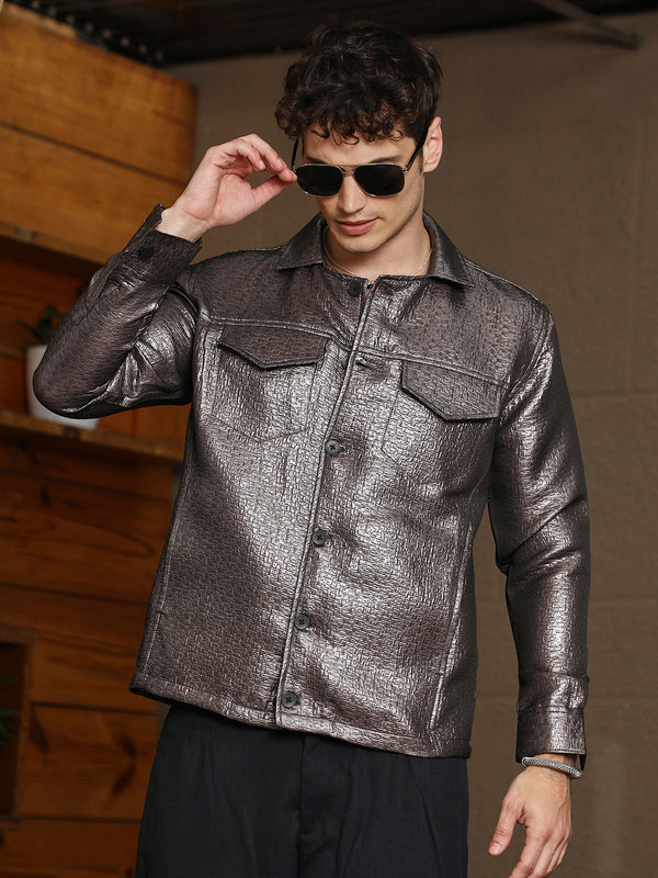 Metallic Utility Shacket