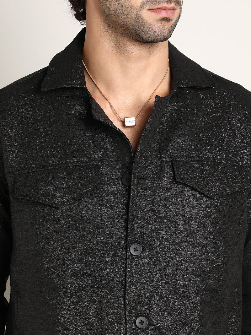 Metallic Utility Shacket