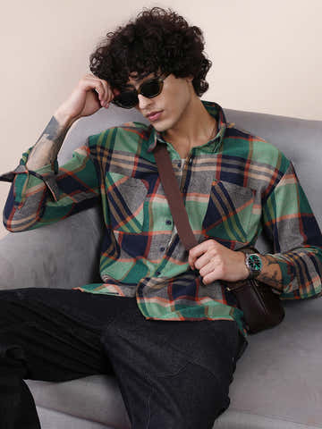 Plaid-Check Utility Shacket