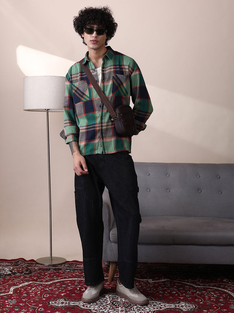 Plaid-Check Utility Shacket
