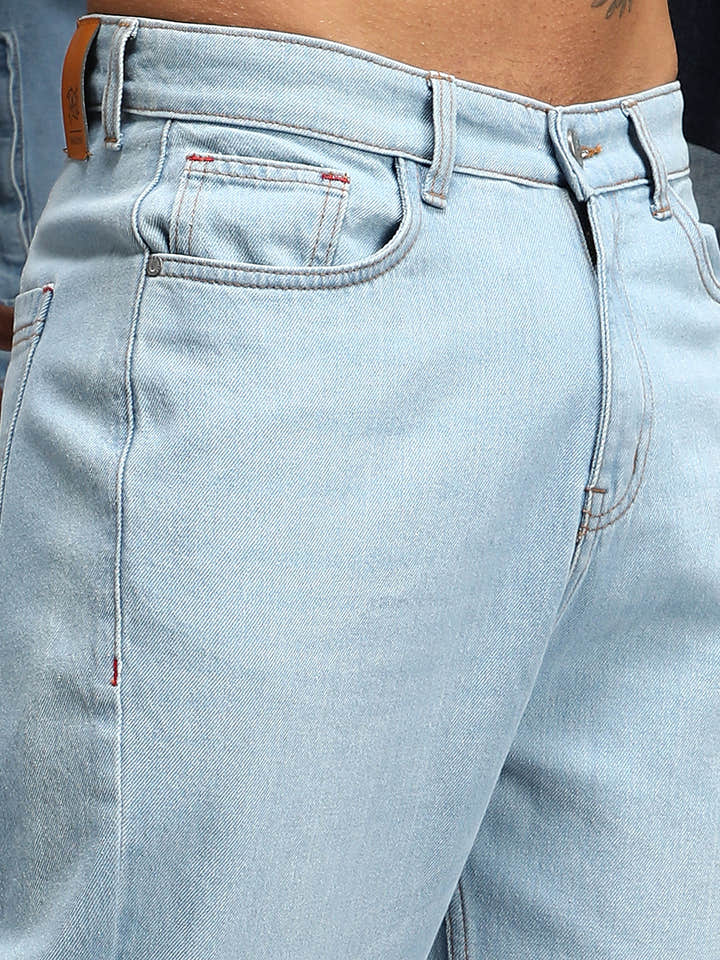 Semi-Tapered Relaxed Denim Jeans