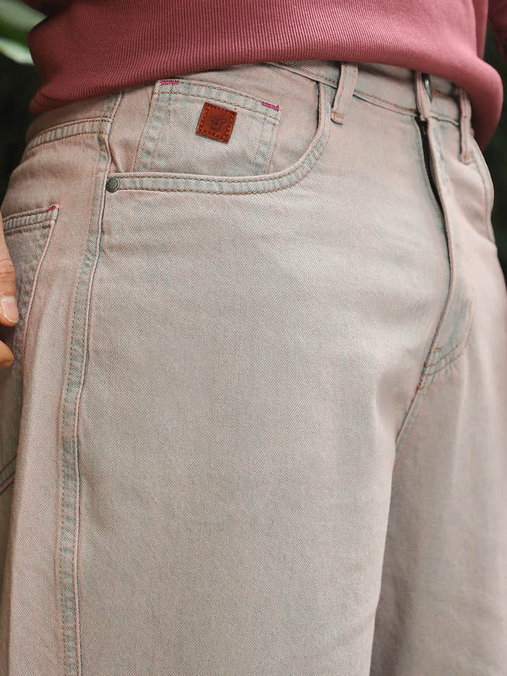 Light-Wash Carrot-Fit Denim Jeans