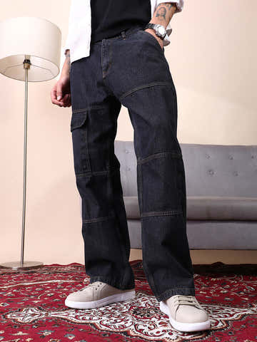 Panelled-Utility Denim Jeans