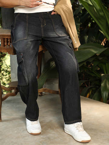 Washed Carpenter-Utility Denim Jeans
