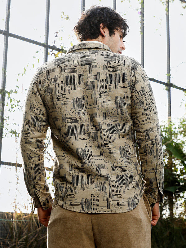 Scratch-Jacquard Utility Shirt