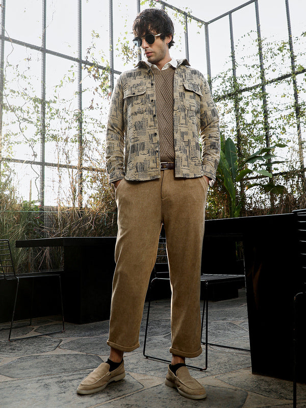 Scratch-Jacquard Utility Shirt