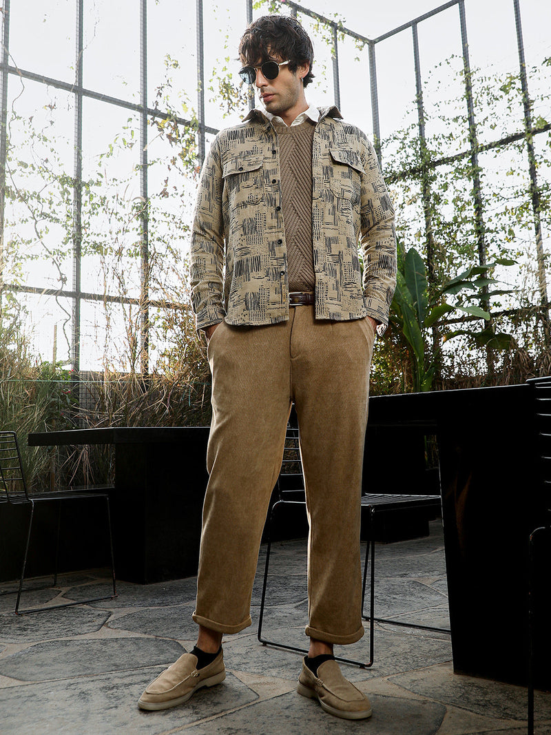 Scratch-Jacquard Utility Shirt