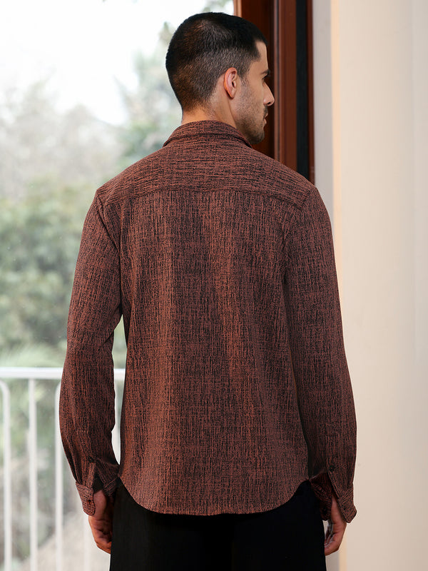 Regular Fit Textured Casual Shirt