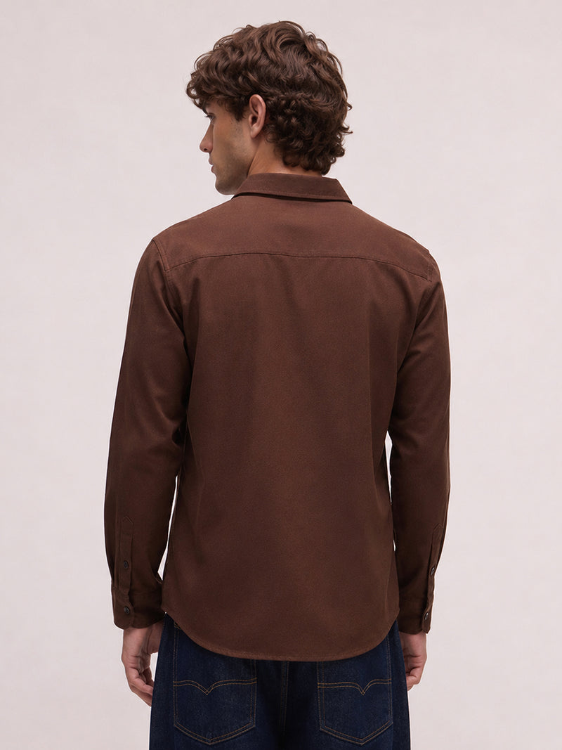 Men's Twill Solid Regular Fit Shirt