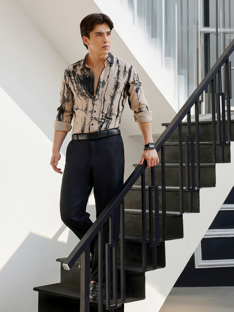 Men's Shirt Poly Cotton All Over Print
