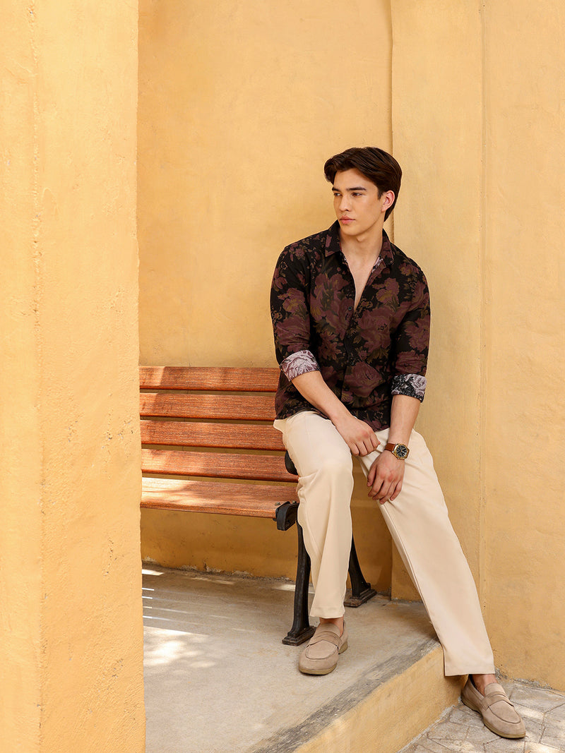 Men's Shirt Cotton All Over Print