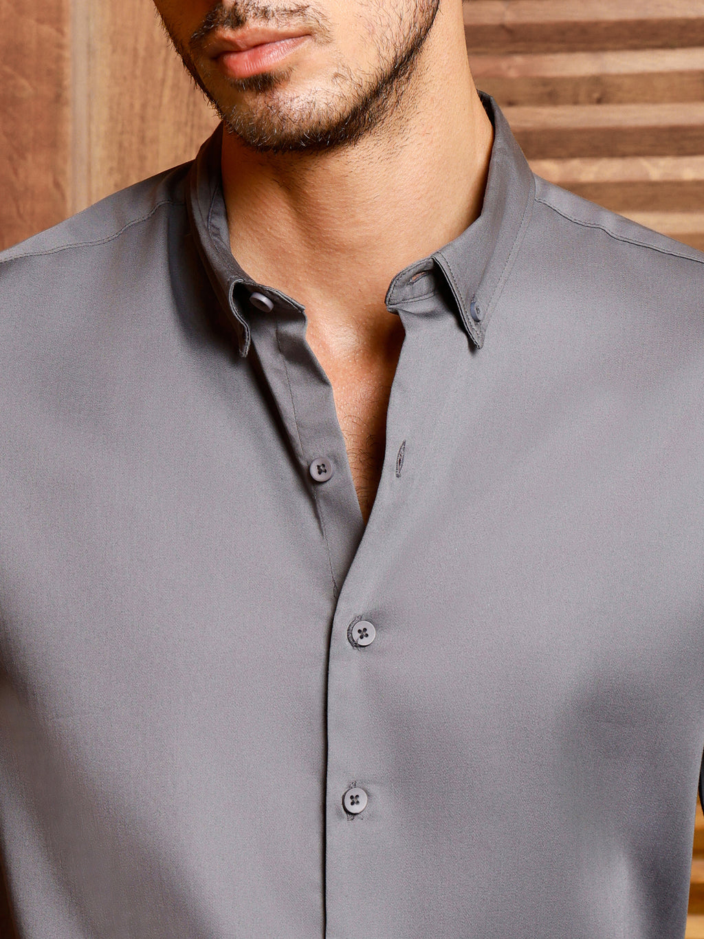 CAHOOT Men's Grey Solid Shirt - view 7