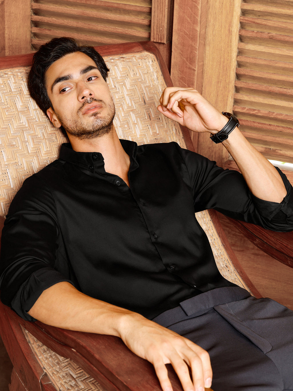 CAHOOT Men's Black Solid Shirt - view 1