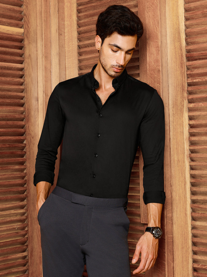 CAHOOT Men's Black Solid Shirt - view 2