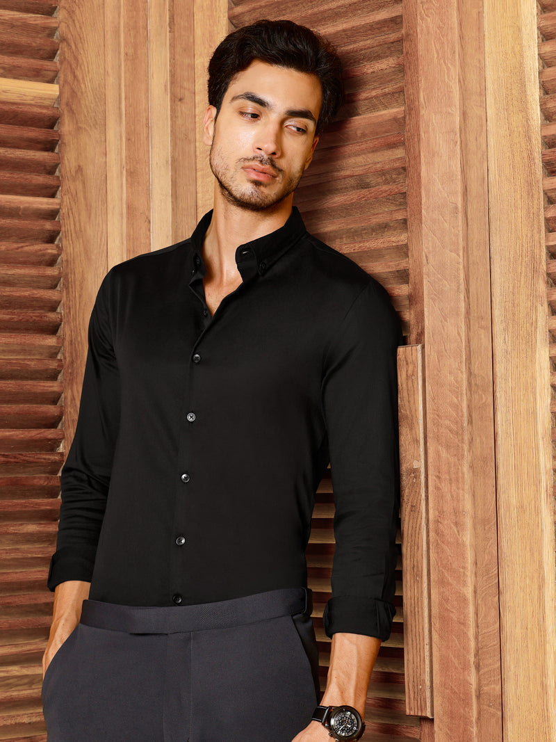 CAHOOT Men's Black Solid Shirt - view 3