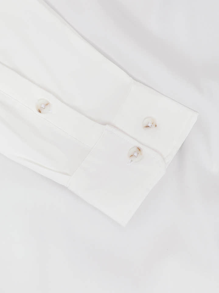 CAHOOT Men's White Solid Button Down Collar Slim Fit Shirt - view 8