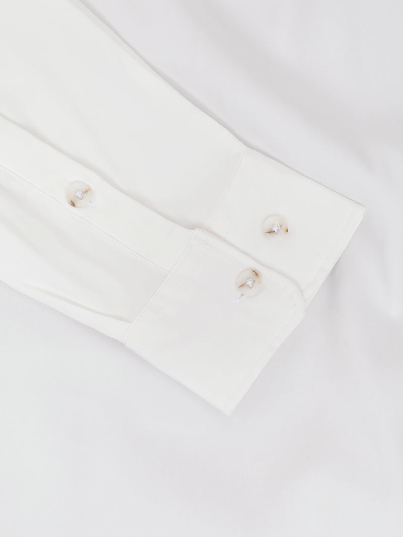 CAHOOT Men's White Solid Button Down Collar Slim Fit Shirt - view 8
