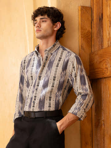 Jacquard Button-Down Regular Fit Shirt