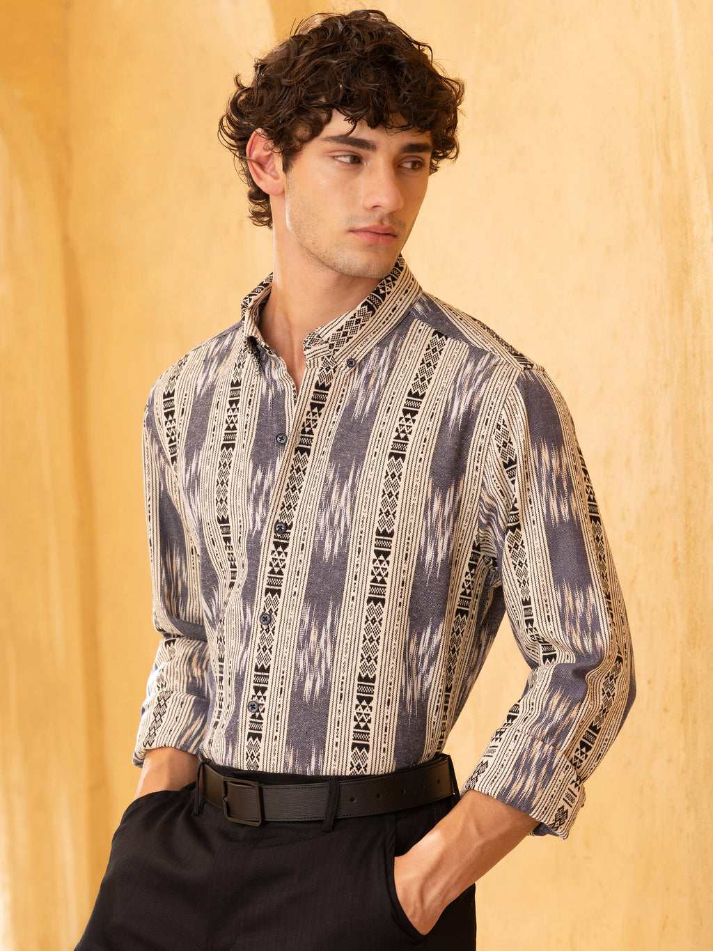 Yarn Dyed jacquard Stripes Regular Fit Shirt