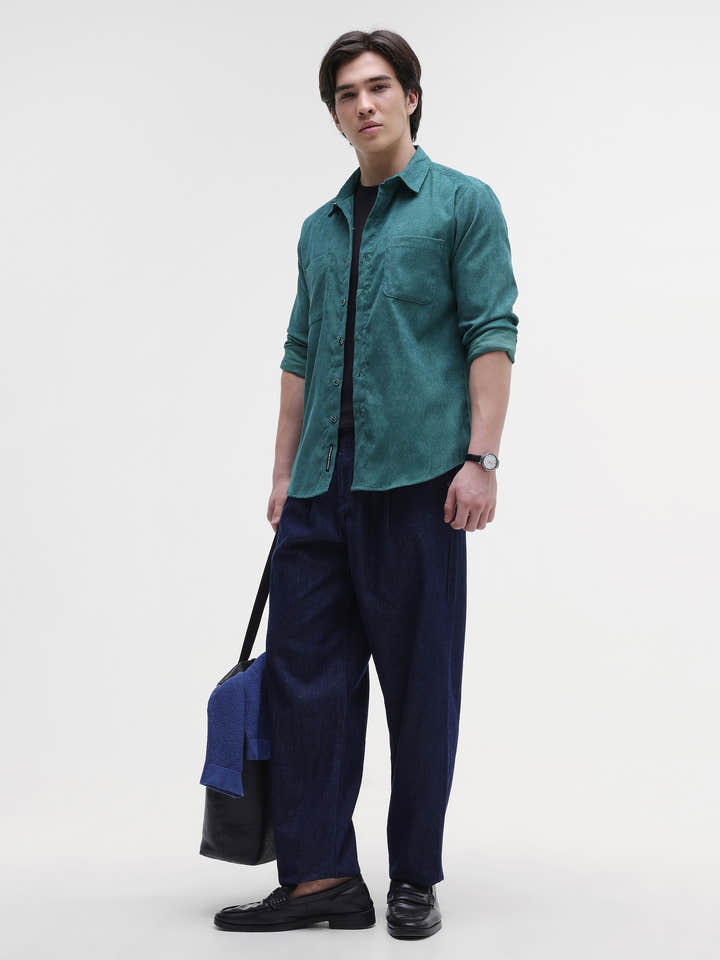 Patch Pocket Corduroy Regular Fit Shirt