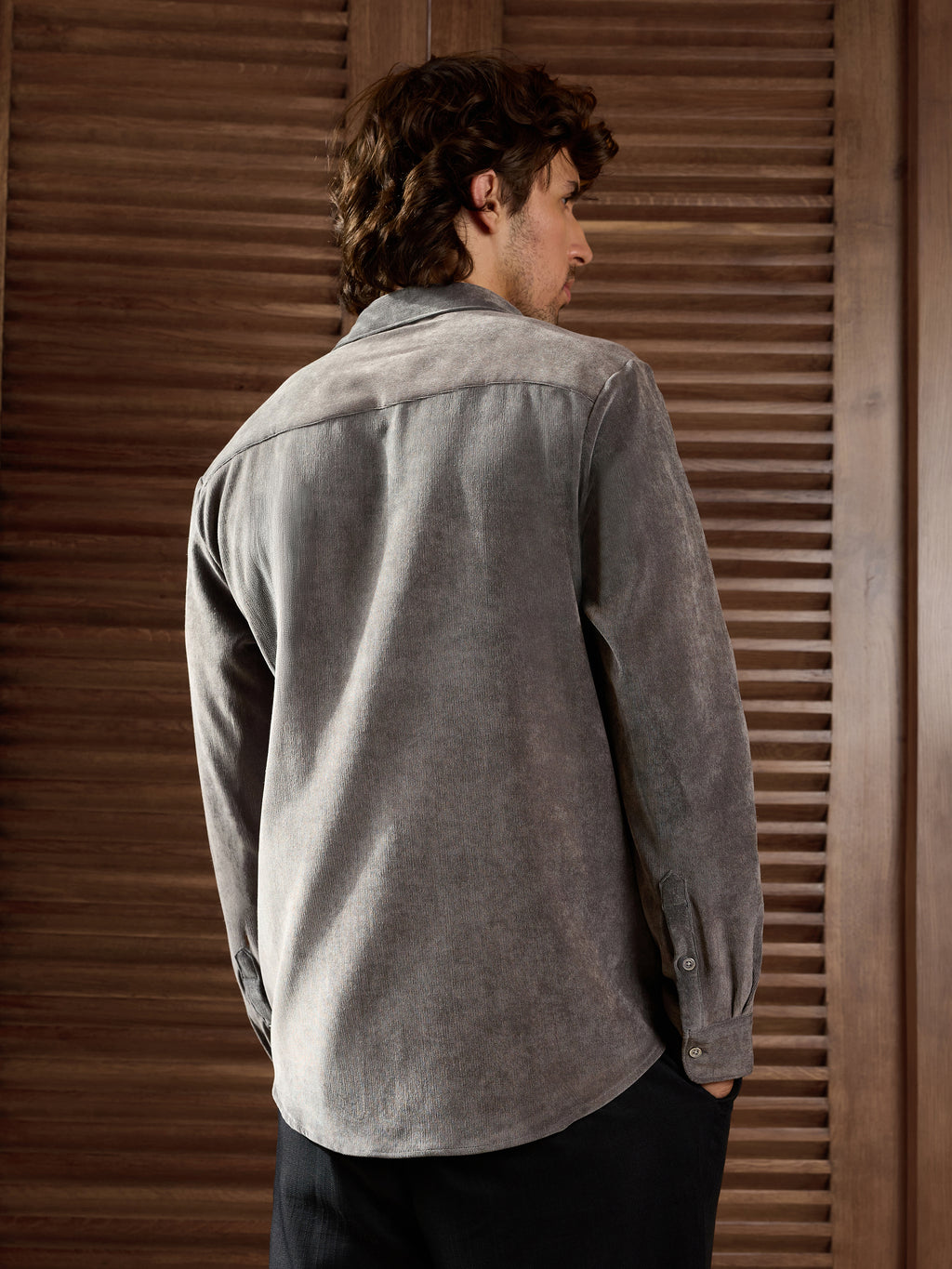CAHOOT Men's Grey Self Design Shirt - view 4