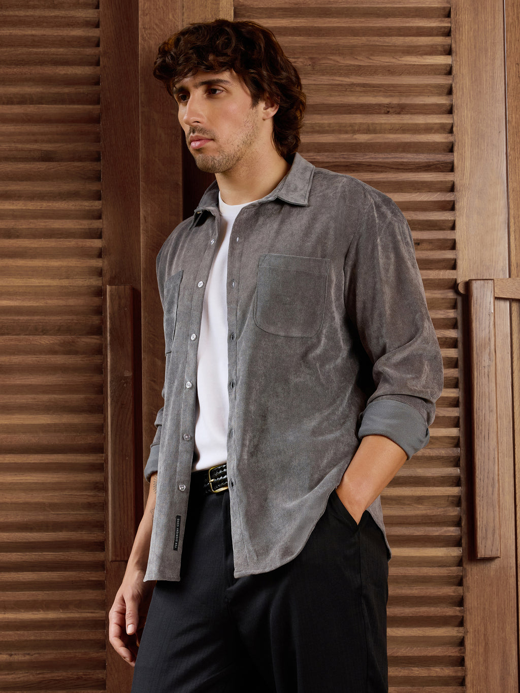 CAHOOT Men's Grey Self Design Shirt - view 5